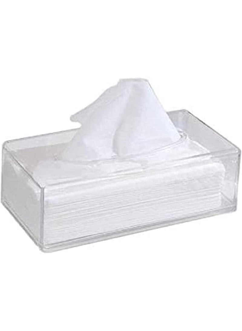 Meetion Acrylic Tissue Box Cover, Clear Tissue Box Holder, Dispenser Holder Case Dryer Sheet for Car, Bathroom, Kitchen,Office, Living Room, Home, Laundry, Counter and Table - Image 1